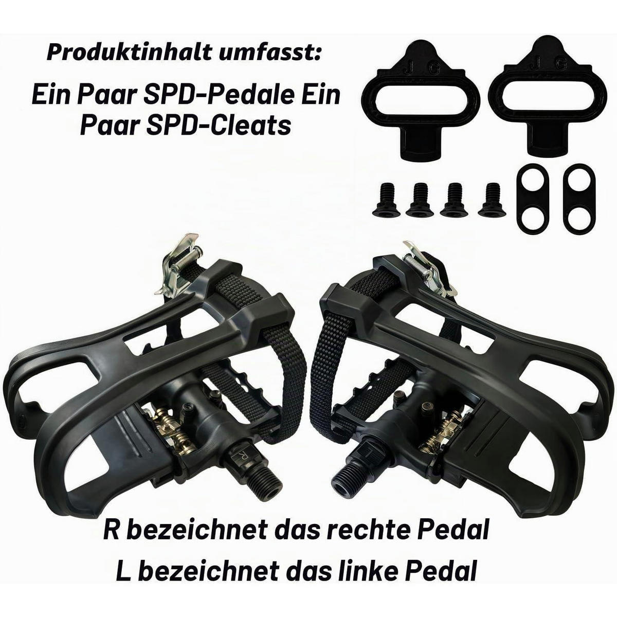 FAHRRADPEDALE Hybrid SPD mit 4D-Verstellriemen Schwarz - Schwarz, Metall (15/1.5/17cm)