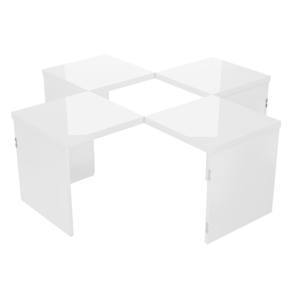 COUCHTISCH DIY Hochglanz Freie Kombination Modern Individuell - Weiß, Holz (53.01/49.53/32cm) - FLIEKS