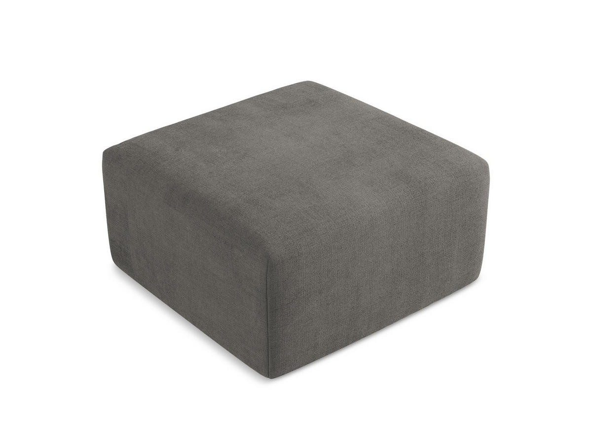 POUF Strukturstoff Grau - Dunkelgrau/Schwarz, Holzwerkstoff/Kunststoff (75/37/75cm) - Makamii