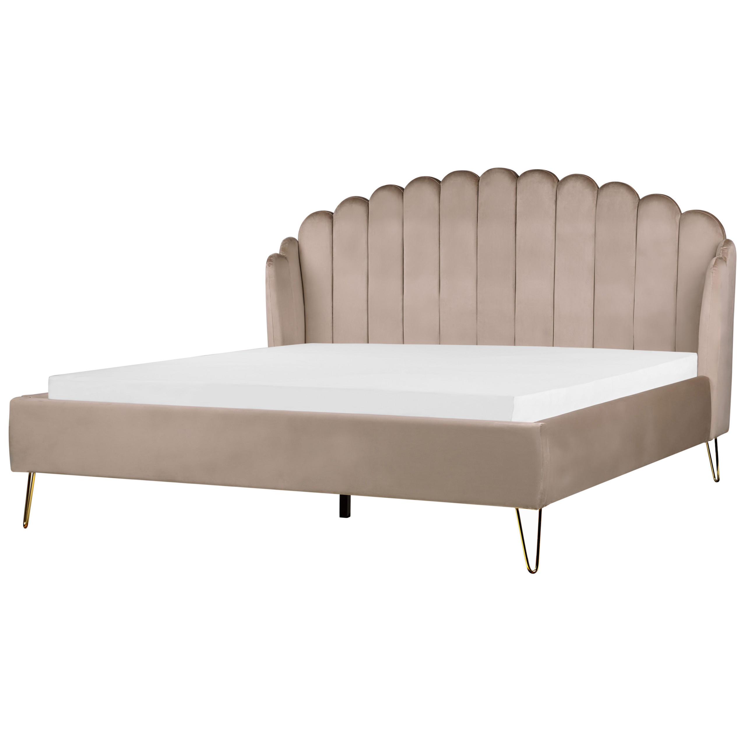 POLSTERBETT mit Lattenrost 180x200 cm Beige Ambillou - Taupe, Textil (180/200cm) - Beliani