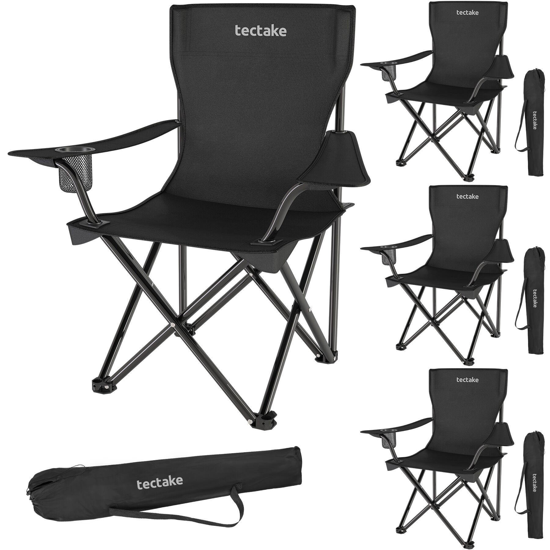 SET CAMPINGSTUHL Gil, 80 x 48 x 84,5 cm, schwarz - Schwarz, Metall (48/84.5/80cm) - tectake