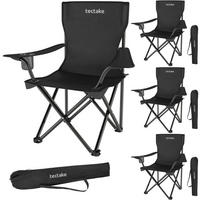 SET CAMPINGSTUHL Gil, 80 x 48 x 84,5 cm, schwarz - Schwarz, Metall (48/84.5/80cm) - tectake