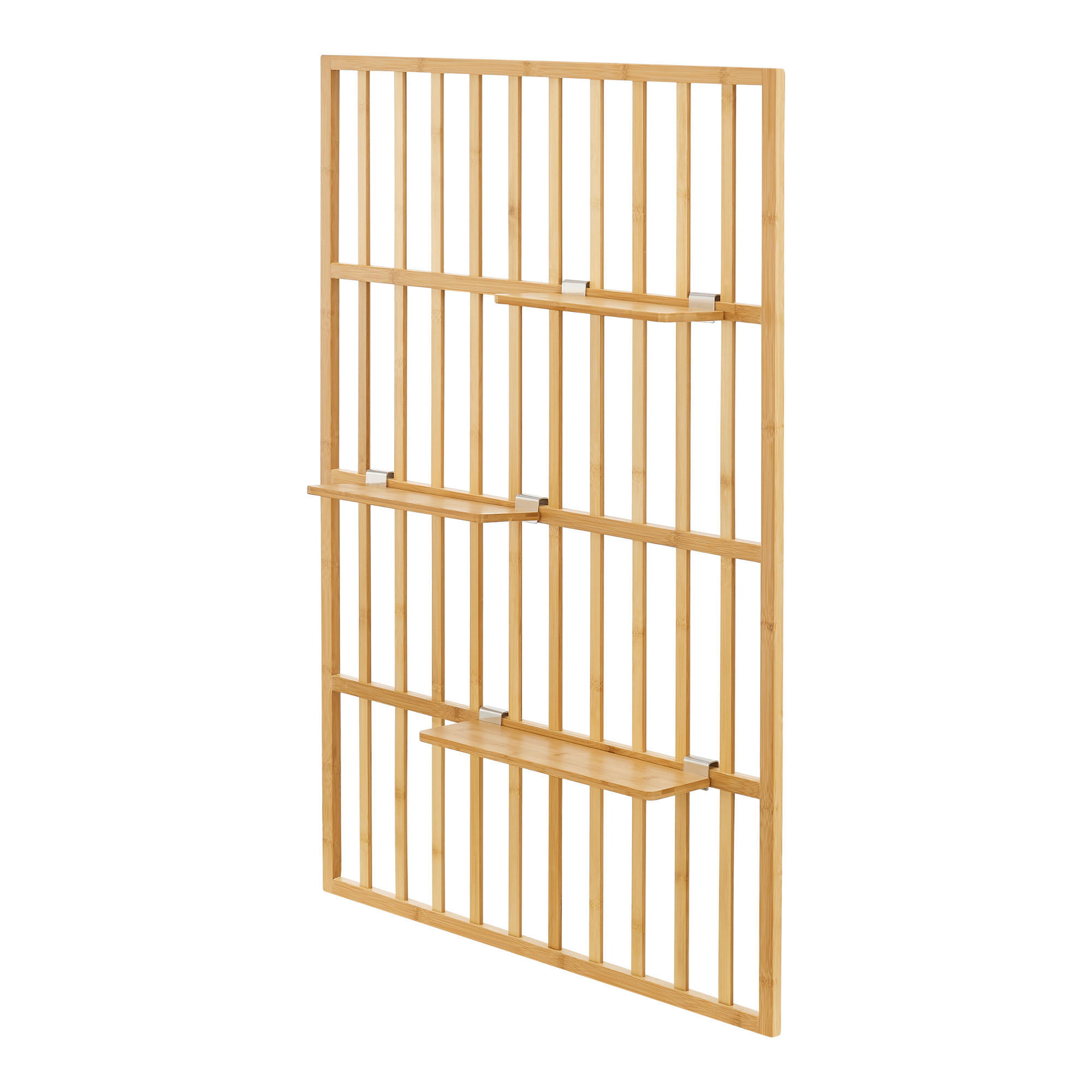 Thumbnail - [en.casa] Wandregal, Natur, Naturmaterialien, Bambus, 3 Fächer, 80x120x13 cm, Wohnzimmer, Regale, Wandregale