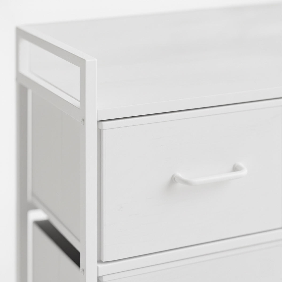 KOMMODE - Weiß, Holzwerkstoff/Textil (85/98/28.5cm) - Relaxdays