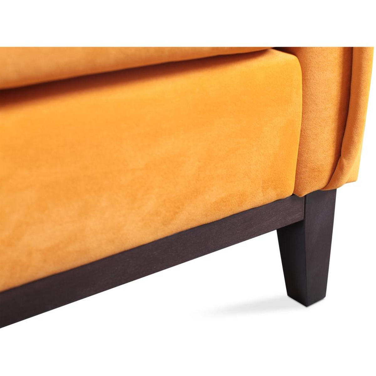 SOFA 3-SITZER Belweder Velours gelb - Wengefarben/Gelb, Holz/Textil (268/95/94cm) - Beautysofa