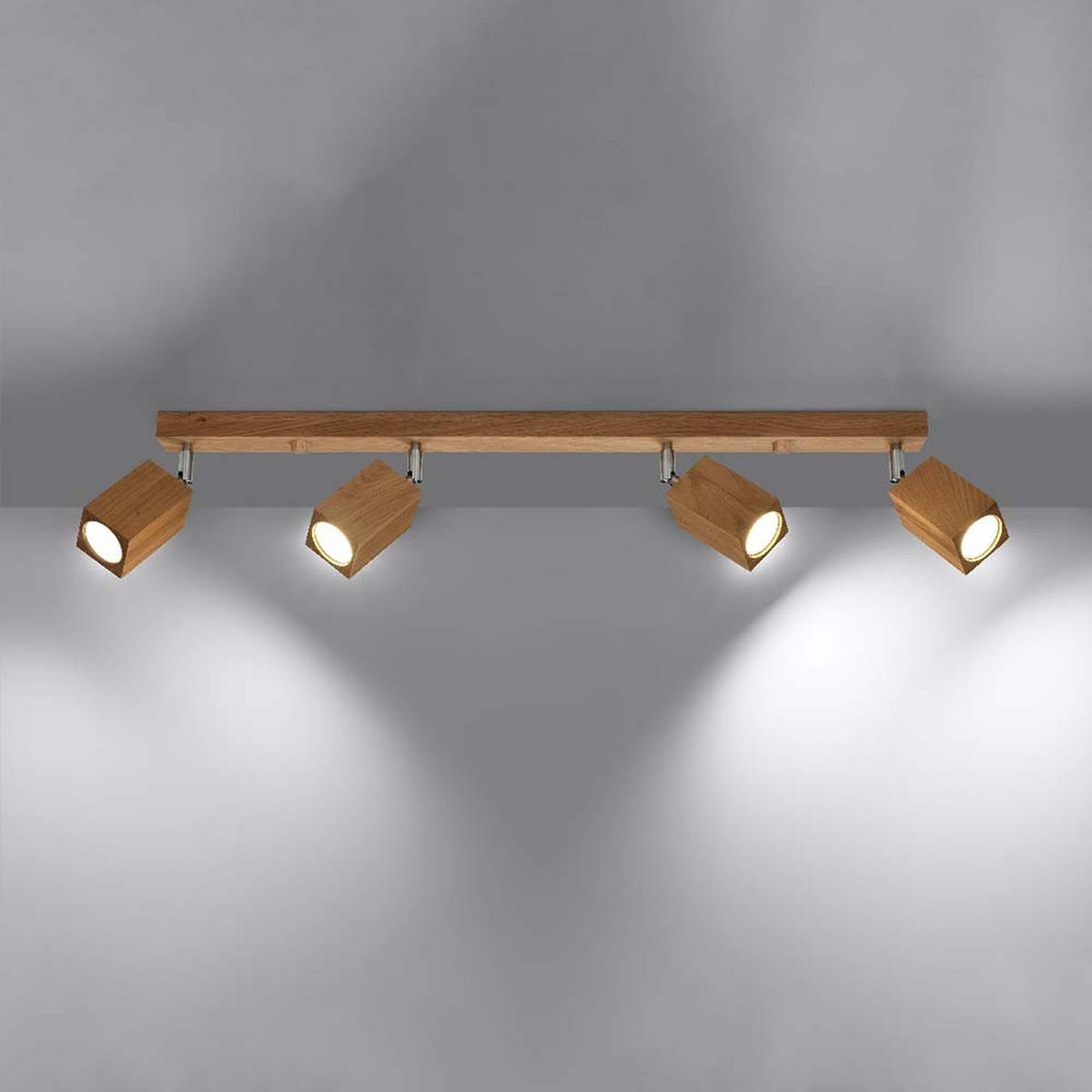 DECKENLEUCHTE Holz Braun Eiche - Braun, Holz (80/5/20cm)