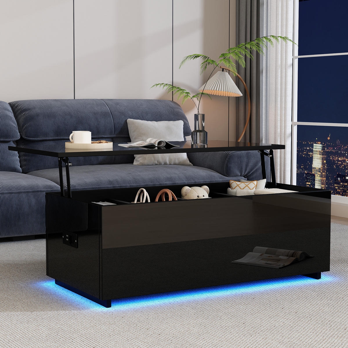 COUCHTISCH Black 100/50/35 cm - Schwarz, Holz (100/50/35cm) - Urban Meuble