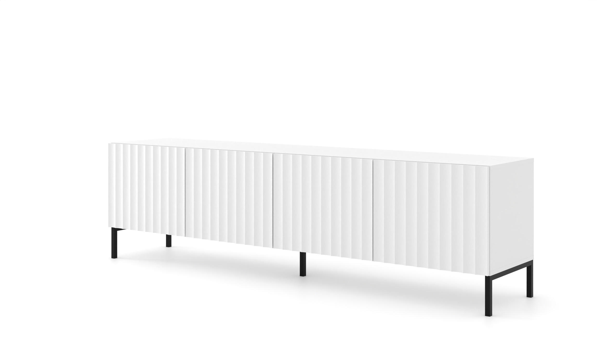Raumhirsch Furniture TV Weiß, Schwarz 200x56x42 cm