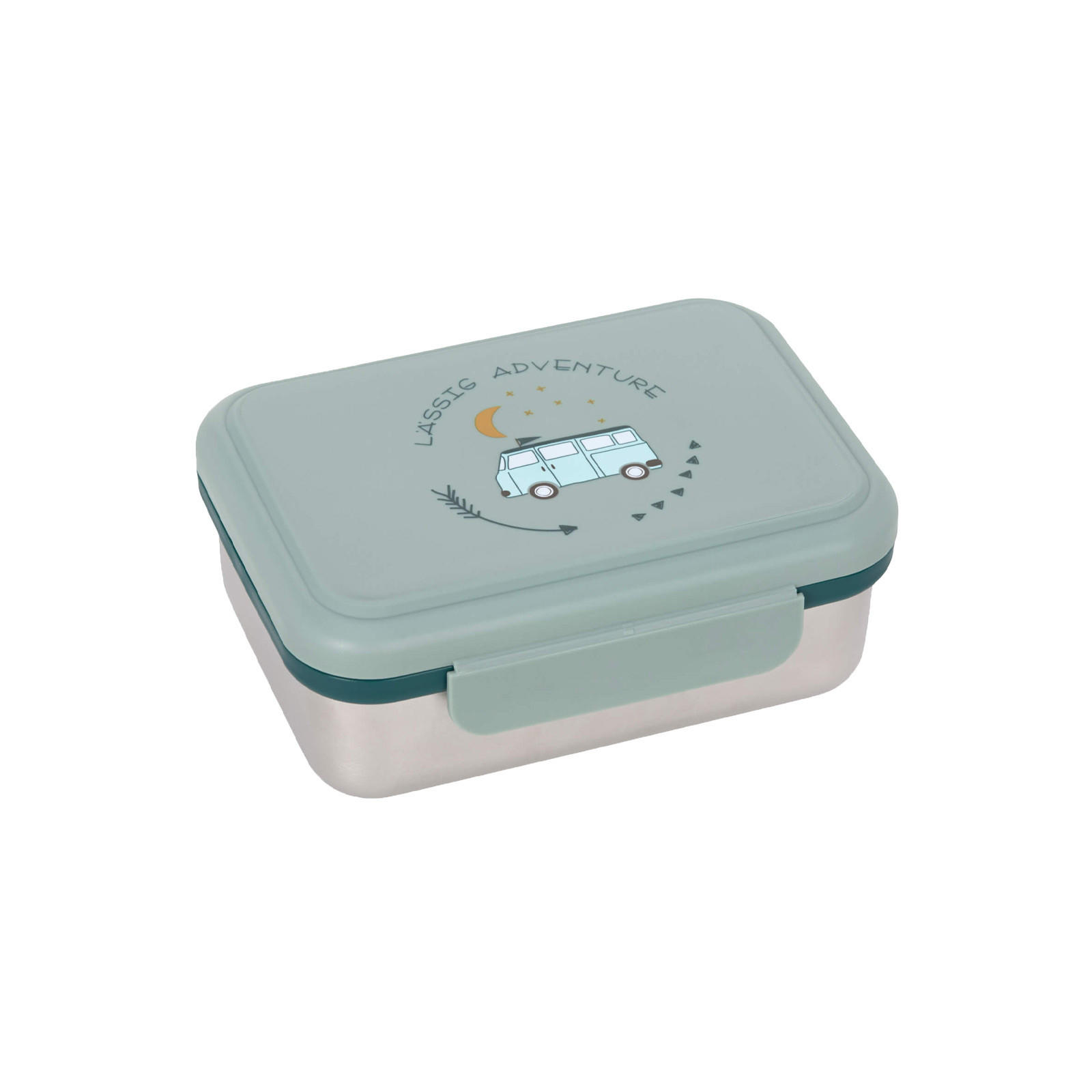 EDELSTAHL LUNCHBOX Adventure Bus 17,3 x 13,3 x 6,9 cm - Olivgrün, Metall (13.3/6.9/17.3cm) - Lässig