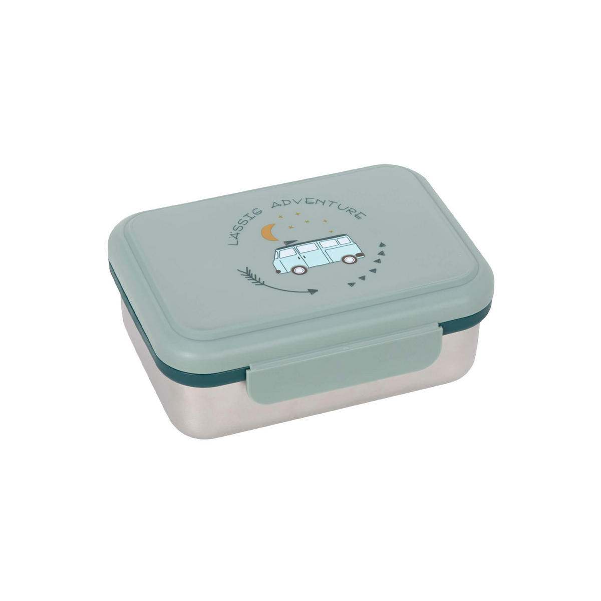 EDELSTAHL LUNCHBOX Adventure Bus 17,3 x 13,3 x 6,9 cm - Olivgrün, Metall (13.3/6.9/17.3cm) - Lässig