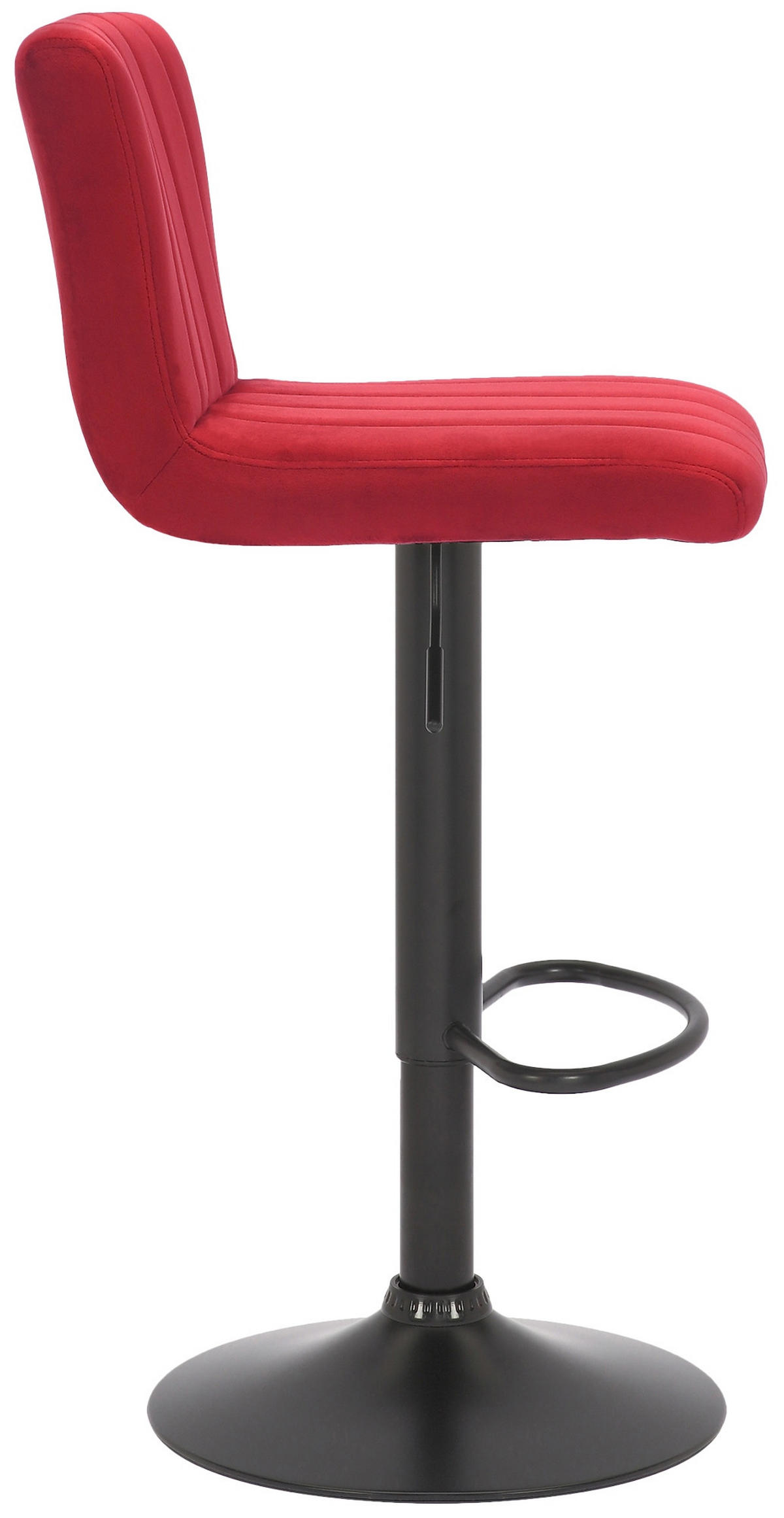 BARHOCKER 2er Set Samt rot - Rot, Textil/Metall (41/87/49cm) - CLP