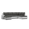 U-SOFA MIT SCHLAFFUNKTION FORESTA, Dunkelgrau + Grau - Dunkelgrau/Hellgrau, Textil (300/89/200cm)