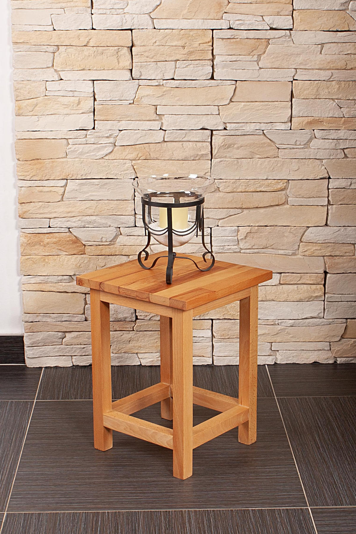 BLUMENSTÄNDER Maxi Platte 2cm Eiche 30x30x40cm - Eichefarben, Holz (30/30/40cm) - DELUKE