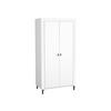 KLEIDERSCHRANK Mossa 2D MO01 - Schwarz/Weiß, Holzwerkstoff/Kunststoff (97/194/56cm) - MIRJAN24