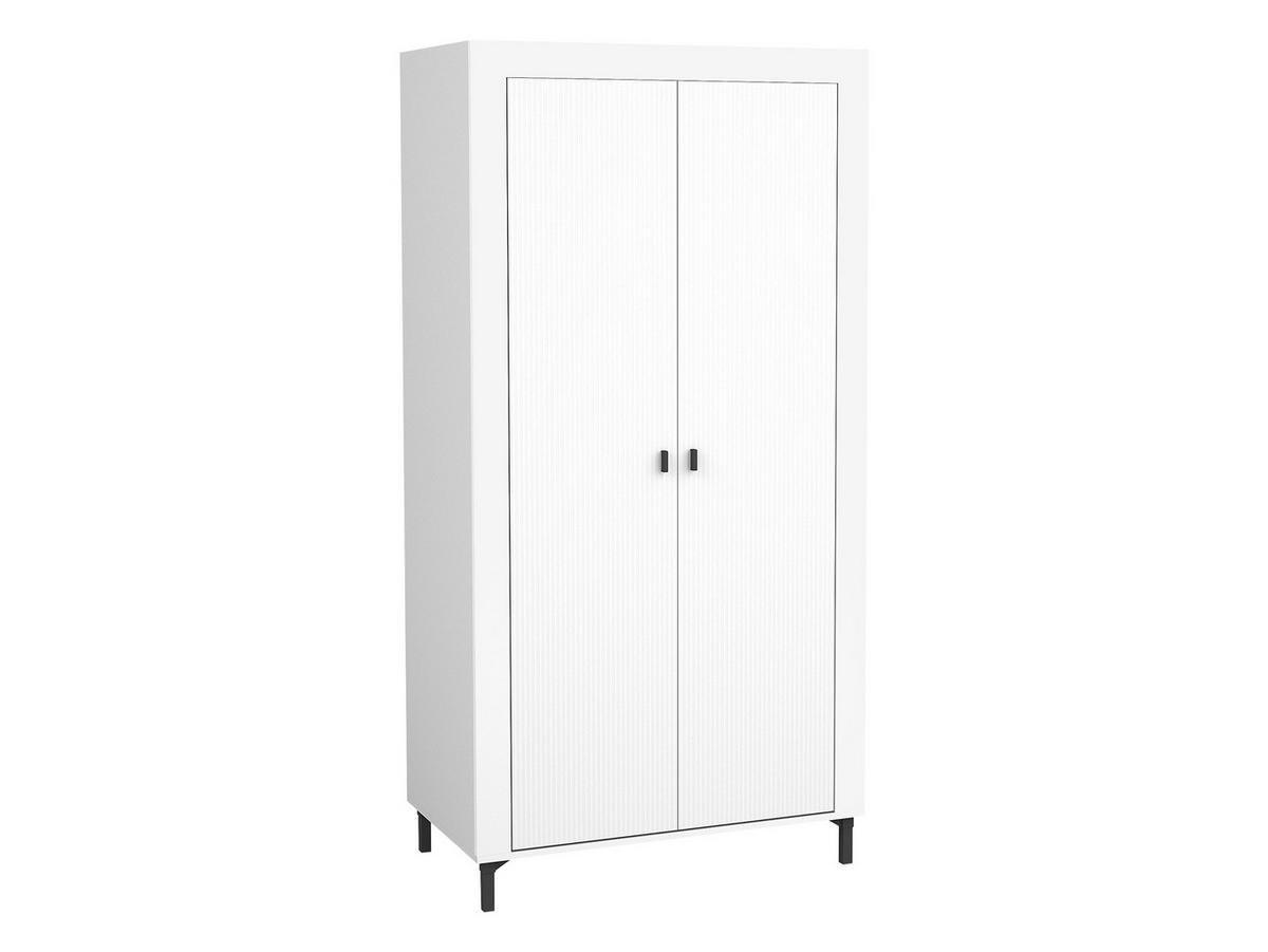 KLEIDERSCHRANK Mossa 2D MO01 - Schwarz/Weiß, Holzwerkstoff/Kunststoff (97/194/56cm) - MIRJAN24
