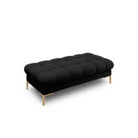 BANK Mamaia aus strukturiertem Stoff schwarz 2 Sitzplätze - Schwarz, Textil (133/41/62cm) - Micadoni