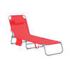 SONNENLIEGE Rot - Rot, Textil/Metall (195/58/63cm) - SoBuy