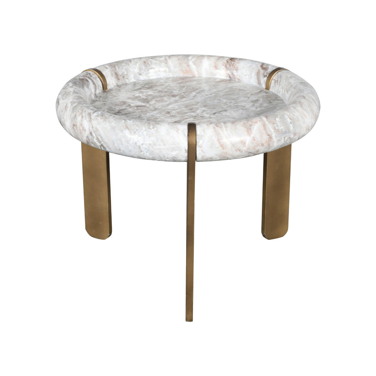 COUCHTISCH KLEIN marmor metall 60/60/40 cm - Beige, Naturmaterialien (15/60/40cm) - Signature