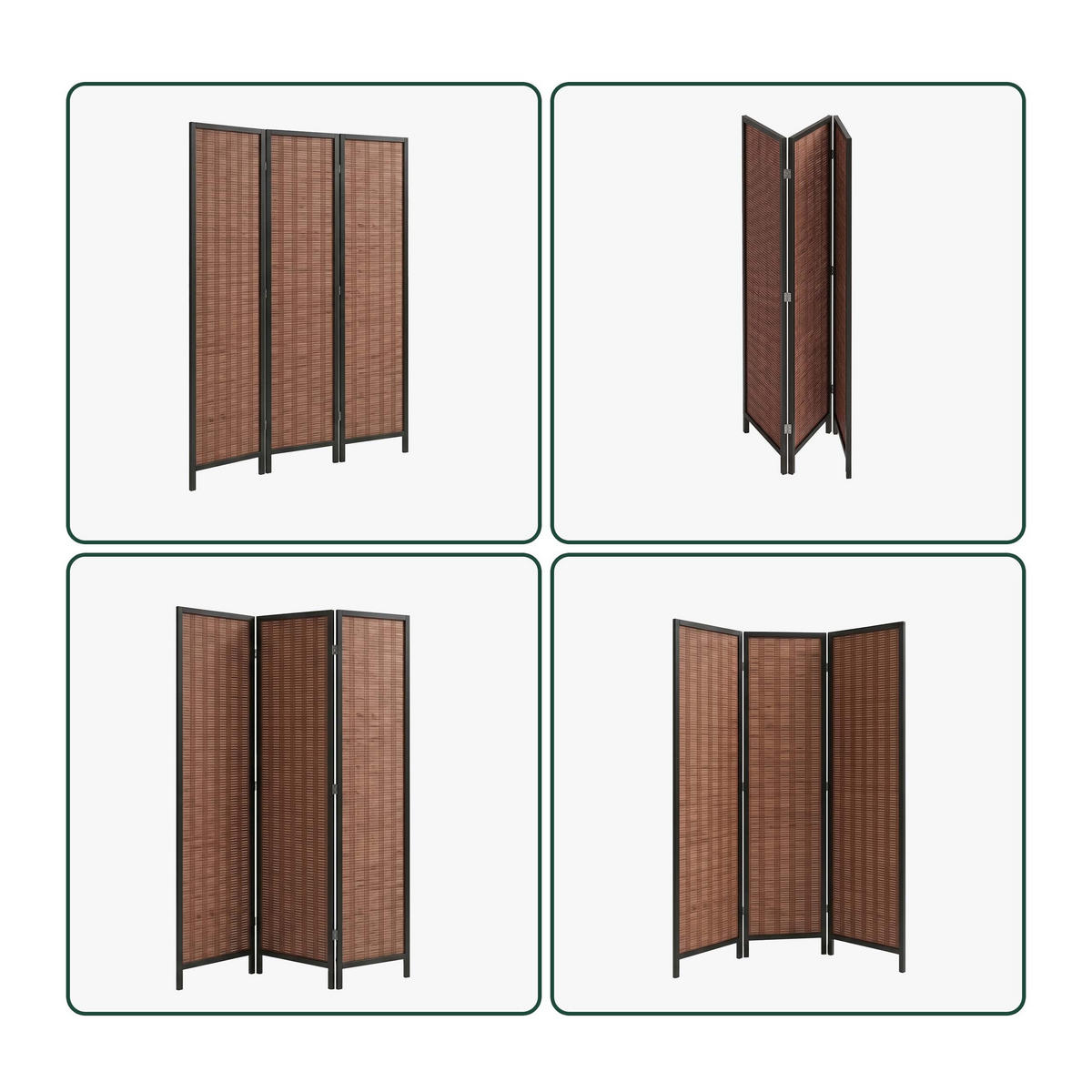 PARAV. - hnědá, dřevo (120/170/2cm) - Relaxdays