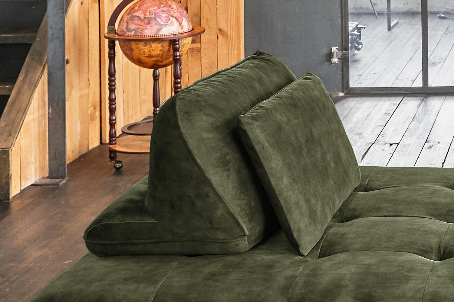 SOFA WIOLO Grün Velvet - Silberfarben/Grün, Textil (240/80/110cm) - KAWOLA