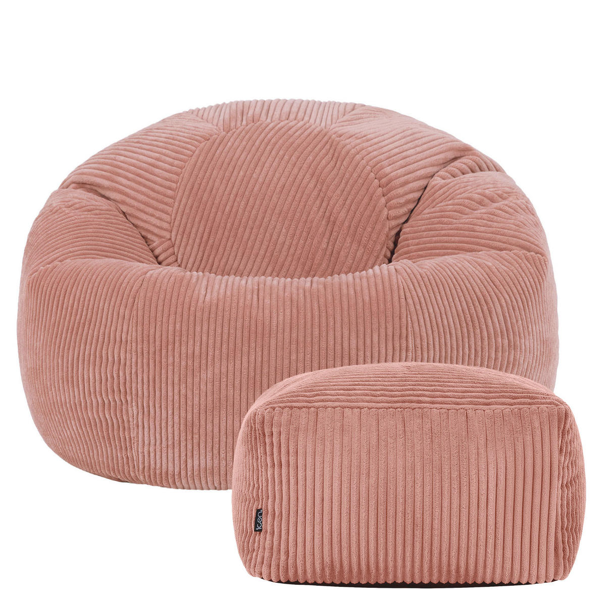 SITZSACK Klassisch + Hocker, Cord - Pink, Kunststoff/Textil (85/50/85cm) - icon