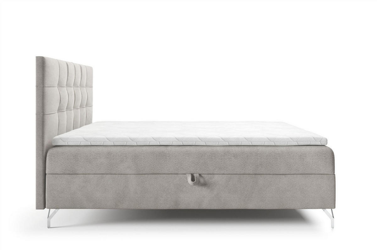 BOXBETT Candela Pre..überlänge - Grau, Holzwerkstoff/Textil (200/220cm) - Fun Möbel