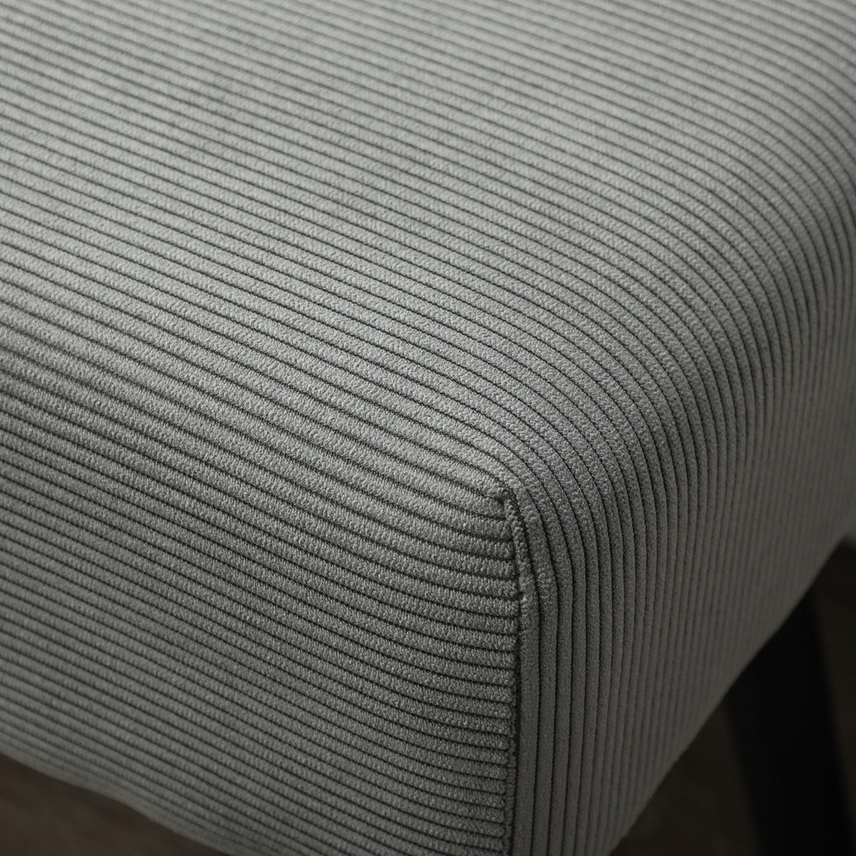 SITZBANK Polsterbank mit Cordbezug, Bettbank mit Metallbeine, Schuhbank Grau - Grau, Kunststoff (36/45/100cm) - HOMCOM
