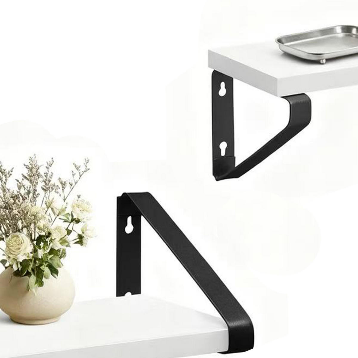 WANDREGAL-SET - Weiß, Holzwerkstoff/Metall (40/11/12cm) - Relaxdays