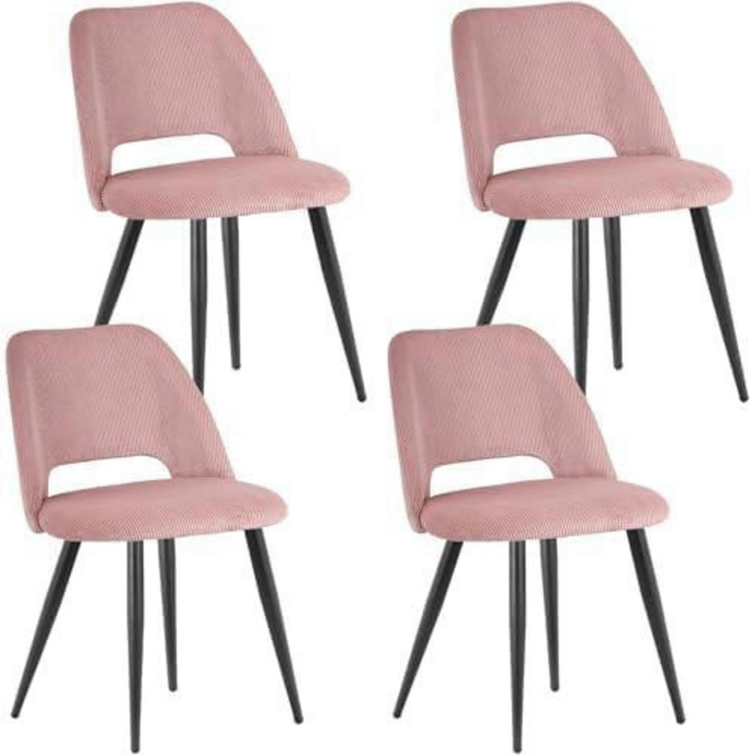ESSZIMMERSTÜHLE 4er Set Kordsamt Rosa - Rosa, Textil (48/80/45cm)