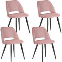 ESSZIMMERSTÜHLE 4er Set Kordsamt Rosa - Rosa, Textil (48/80/45cm)