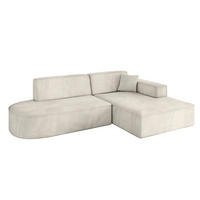 ECKSOFA Ottomane Rechts IREA-L1-v4 - 234x171x79 cm Dunkelgrau - Ecru, Holzwerkstoff/Textil (171/234cm) - ALTDECOR