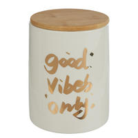 AUFBEWAHRUNGSDOSE (4er Set) Queen It - Goldfarben, Holz/Stein (10/14/10cm) - Butlers