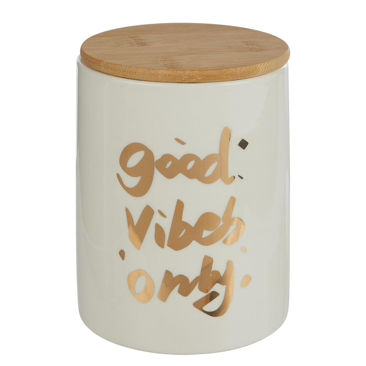 AUFBEWAHRUNGSDOSE (4er Set) Queen It - Goldfarben, Holz/Stein (10/14/10cm) - Butlers