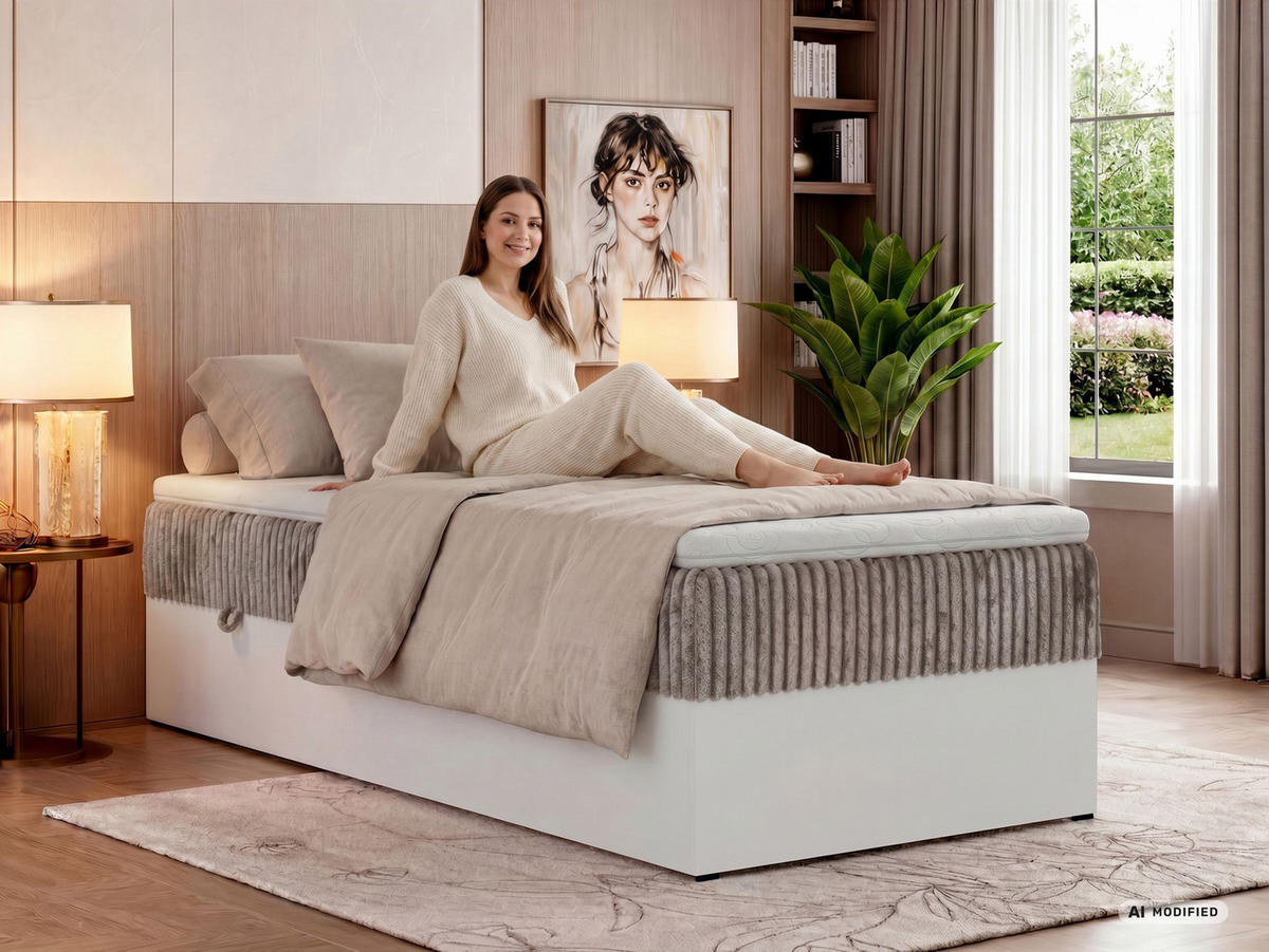 AMERICKÁ POSTEĽ TRAVIT ZERO 90 90/200 - Béžová Manšester - Topper T25 - H4 (tvrdý) - čierna/béžová, textil/plast (90/200cm) - MKS