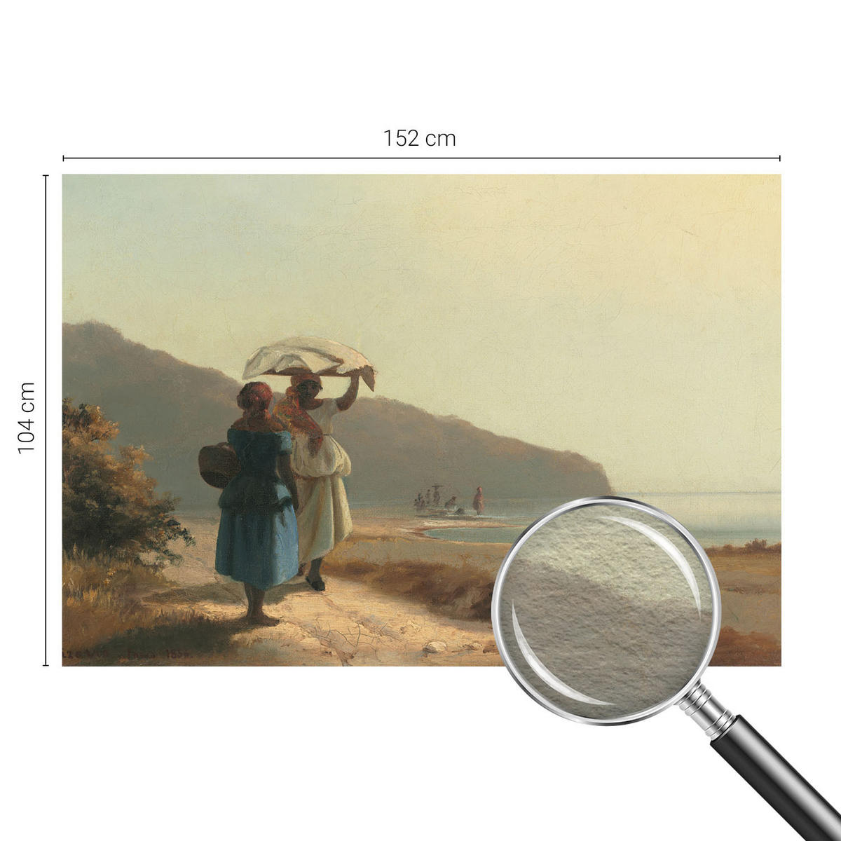 FOTOTAPETE 152x104 cm - Ein Spaziergang am Meer - Beige, Textil (152/104cm) - Wallfluent