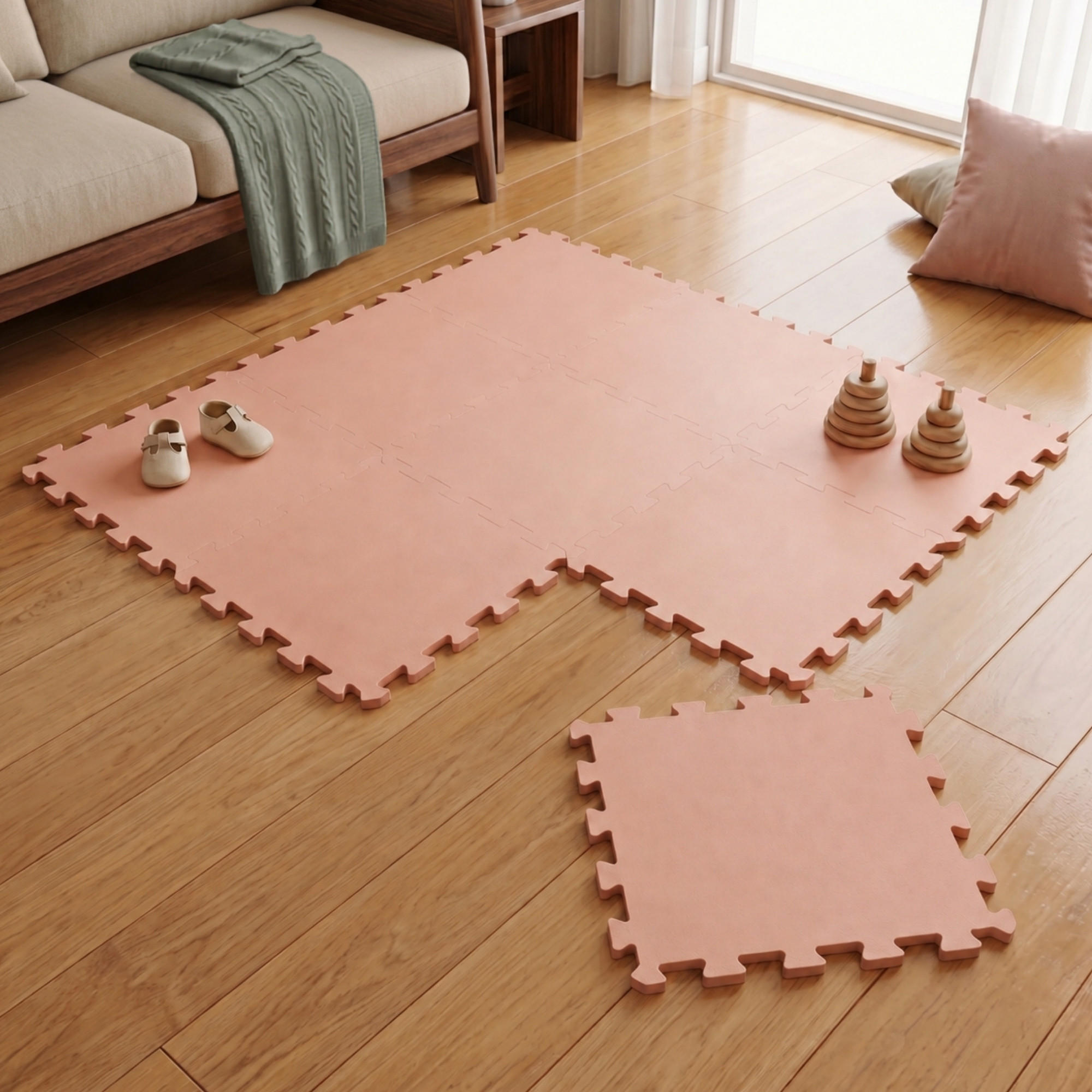 SPIELMATTE ab Null - 90 cm Baby Puzzlematte Rosa - Rosa, Kunststoff (30/30cm) - Littletom