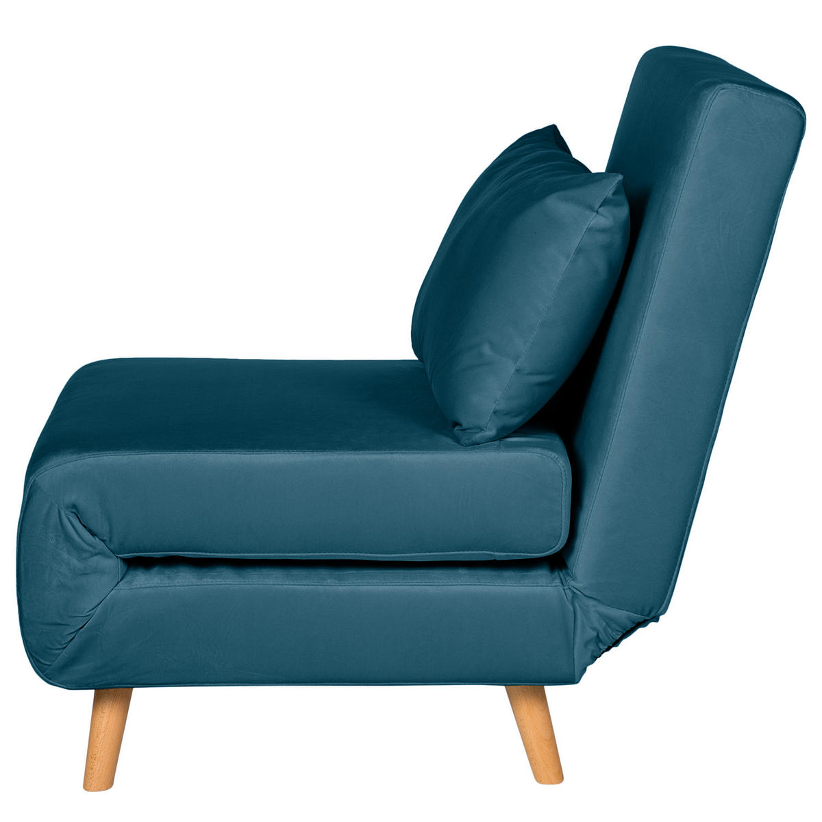 SCHLAFSESSEL - Buchefarben/Dunkelblau, Holz/Buchenholz (77/81/90cm) - home24