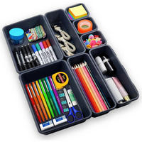 SCHUBLADEN Organizer 8-teiliges Set Dunkelgrau - Anthrazit, Kunststoff (10/2/10cm)