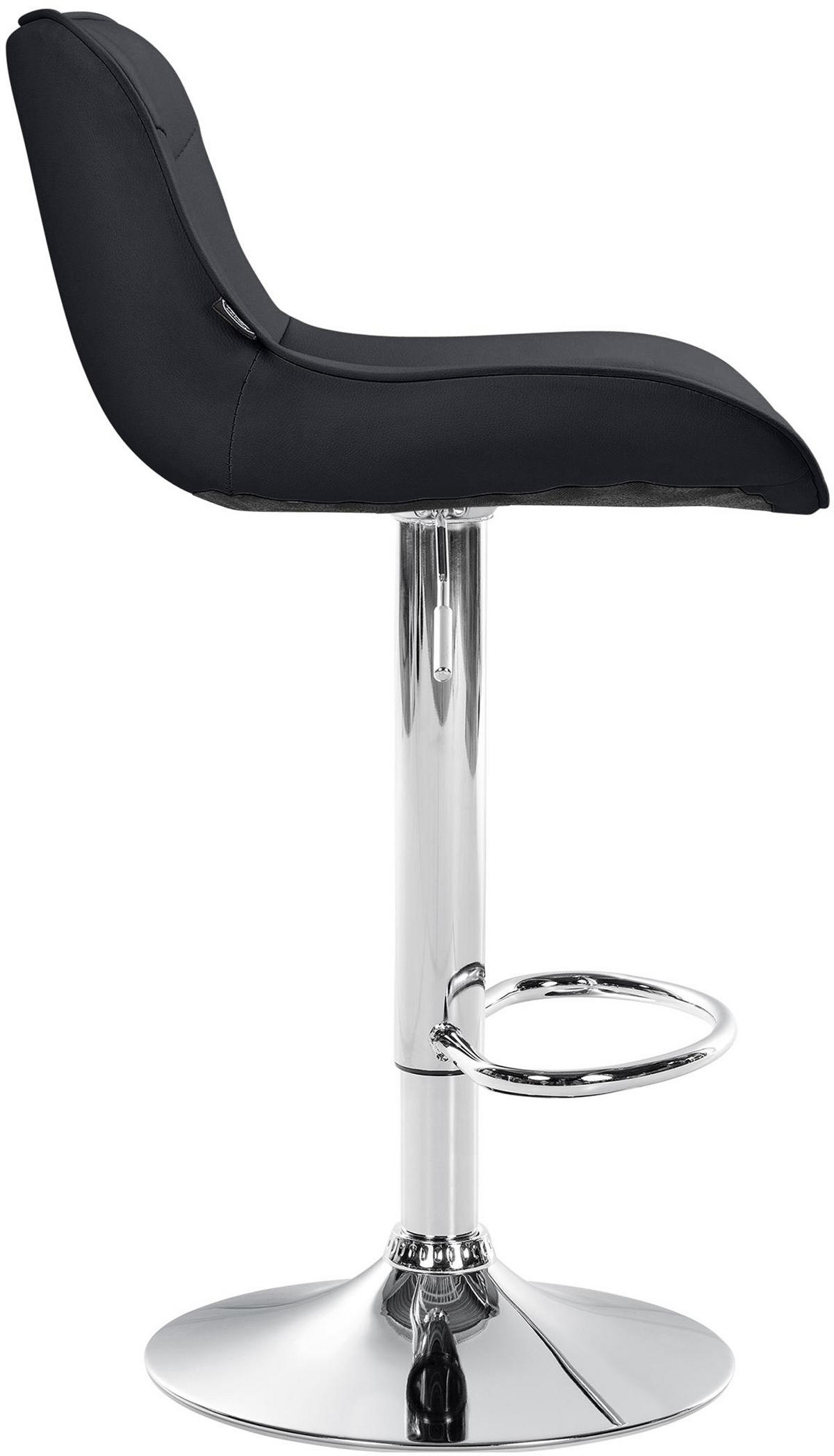BARHOCKER 2er Set Vulcano Kunstleder chrom schwarz - Chromfarben/Schwarz, Kunststoff/Metall (49/106/51cm) - TPFLiving