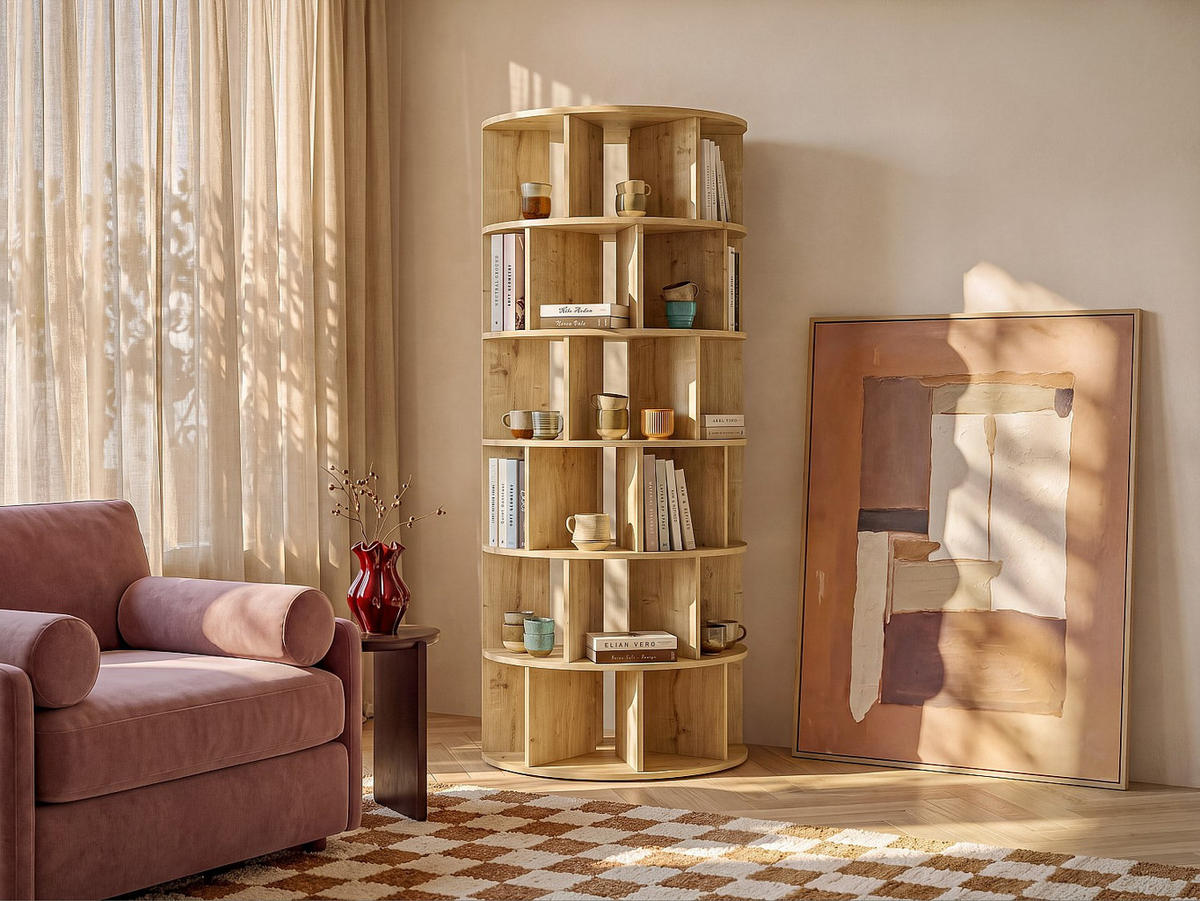 BÜCHERREGAL - 80 cm x 40 cm - holz - naturfarben hell Lareya - Naturfarben, Holz (80/180/40cm) - Vente-Unique