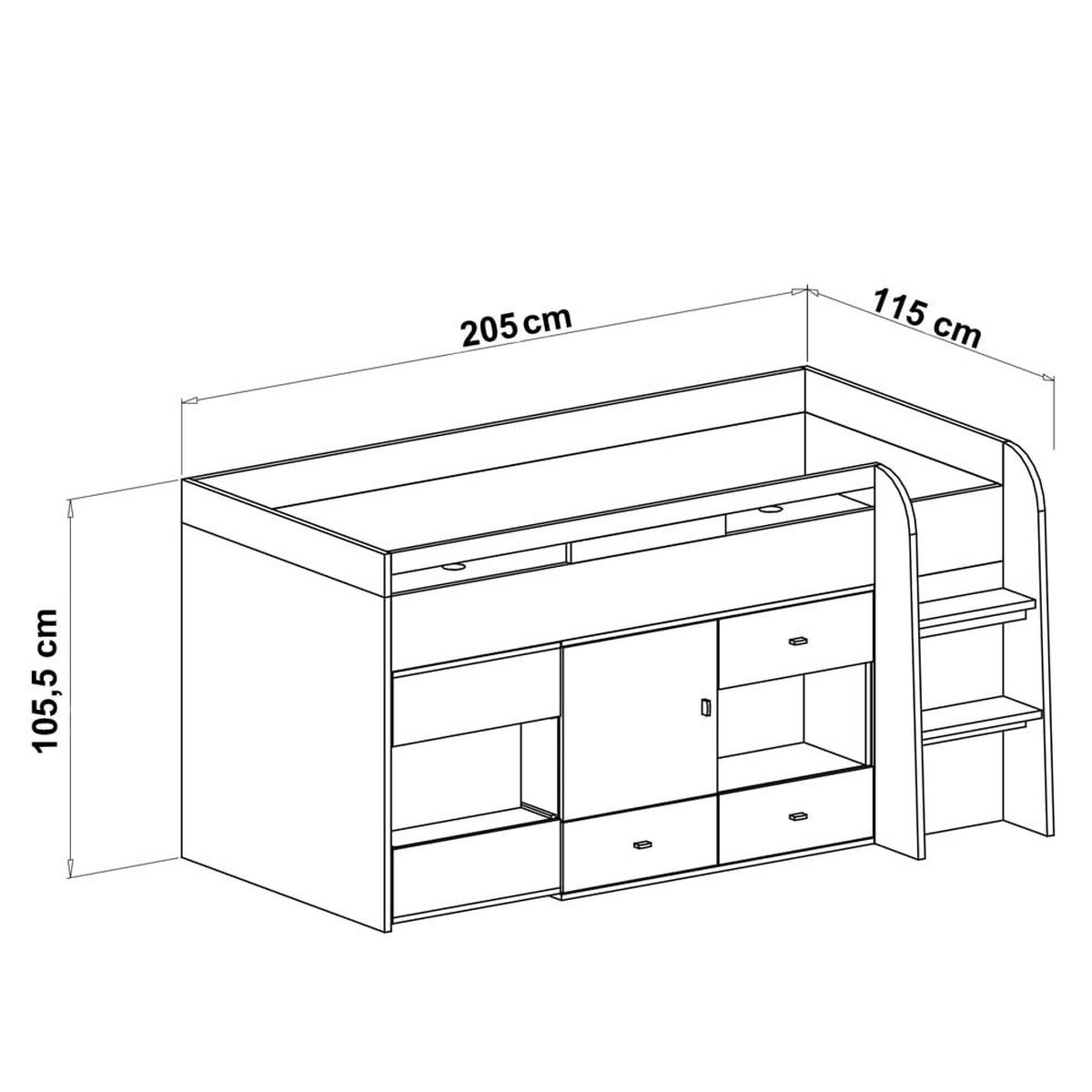 SCHLAFZIMMER Set 3-tlg. – MOBI System – Weiß / Blau - Weiß, Holzwerkstoff (120/55/50cm) - hi-markt