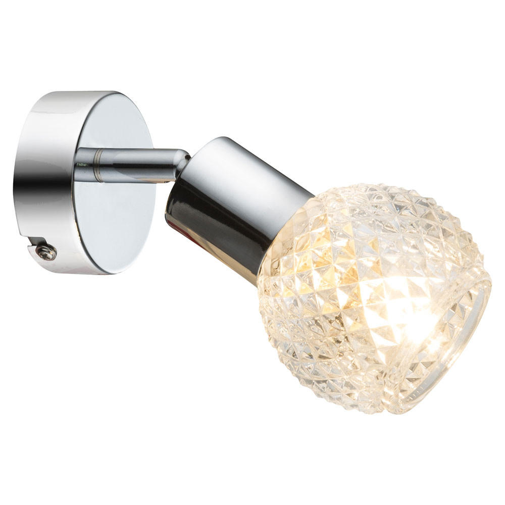 WANDLEUCHTE KEITH Chrom Silber - Silberfarben, Glas (8/15.5/17cm) - Globo Lighting