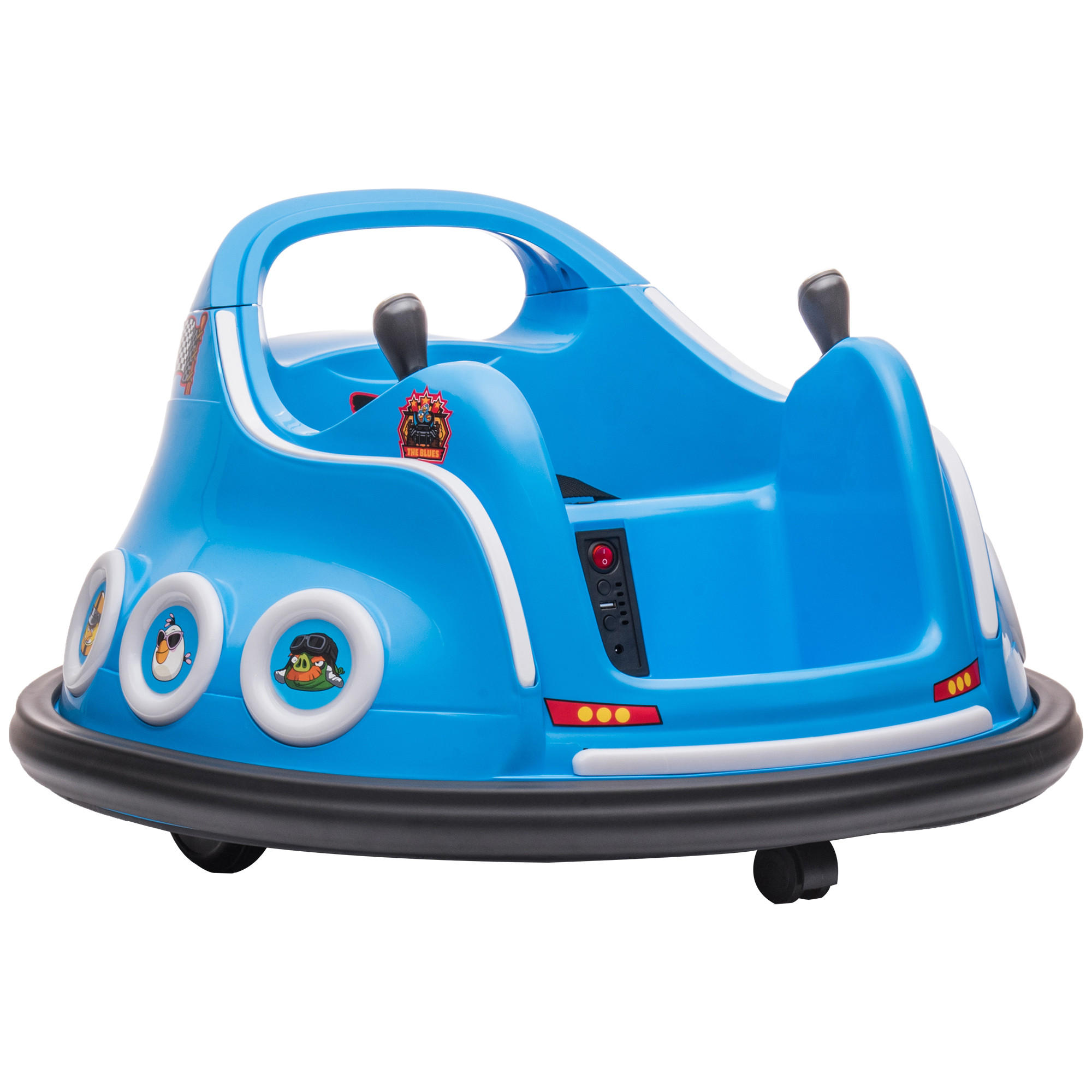 AIYAPLAY 12V dětský autodrom s dálkovým ovládáním 2,4 GHz, elektrický nárazník s hudbou, modrý