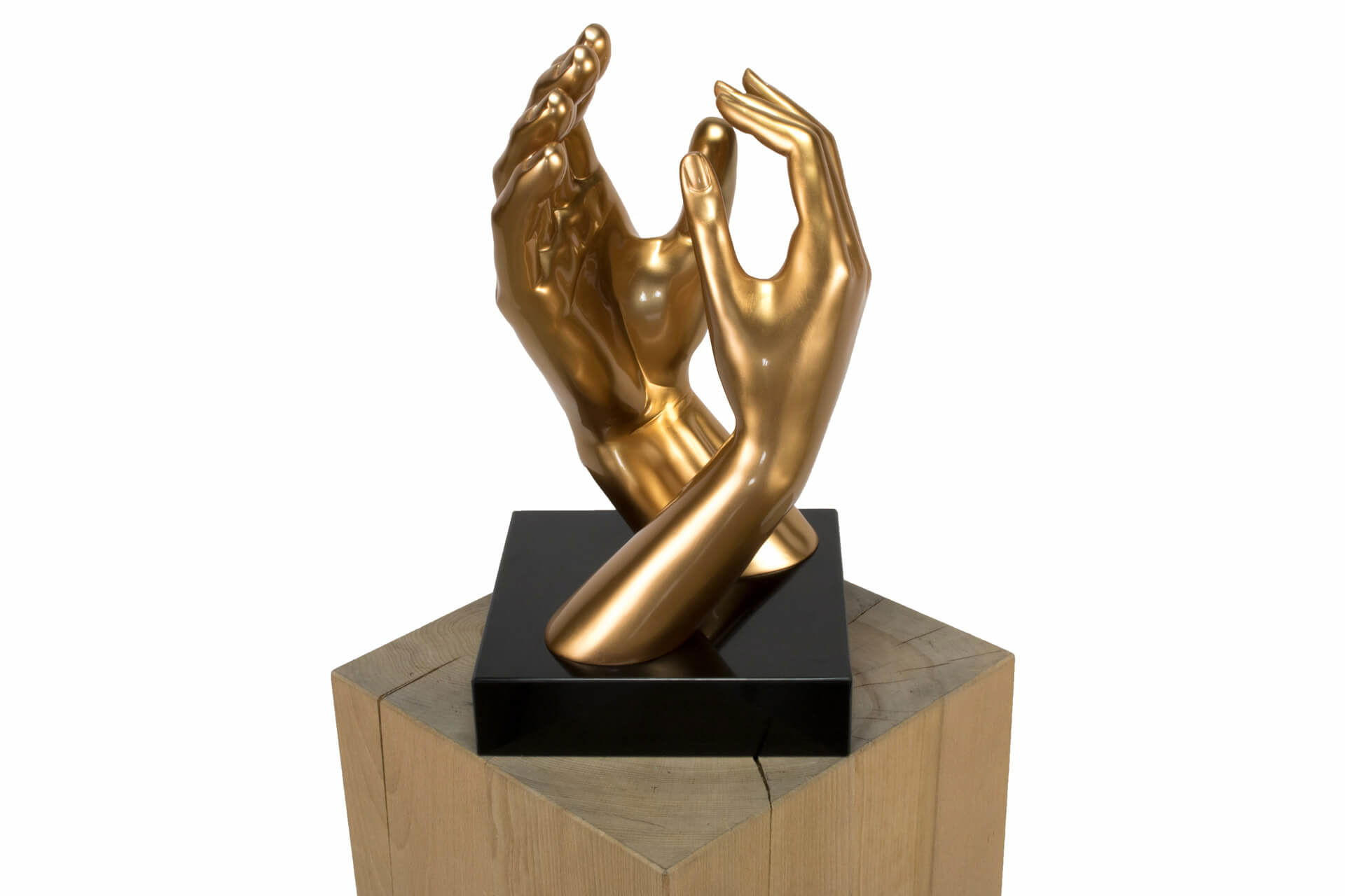 SKULPTUR Gold 41/21 cm - Goldfarben, Stein (41/21/21cm) - KUNSTLOFT