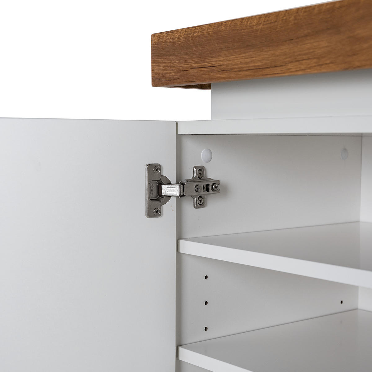 SCHUHKOMMODE - Inkl. Beleuchtung - Eichefarben/Weiß, Holzwerkstoff (91/97/38cm) - home24