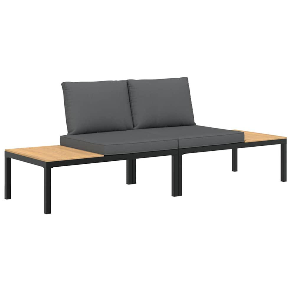 vidaXL Garten-Sofagarnitur Schwarz