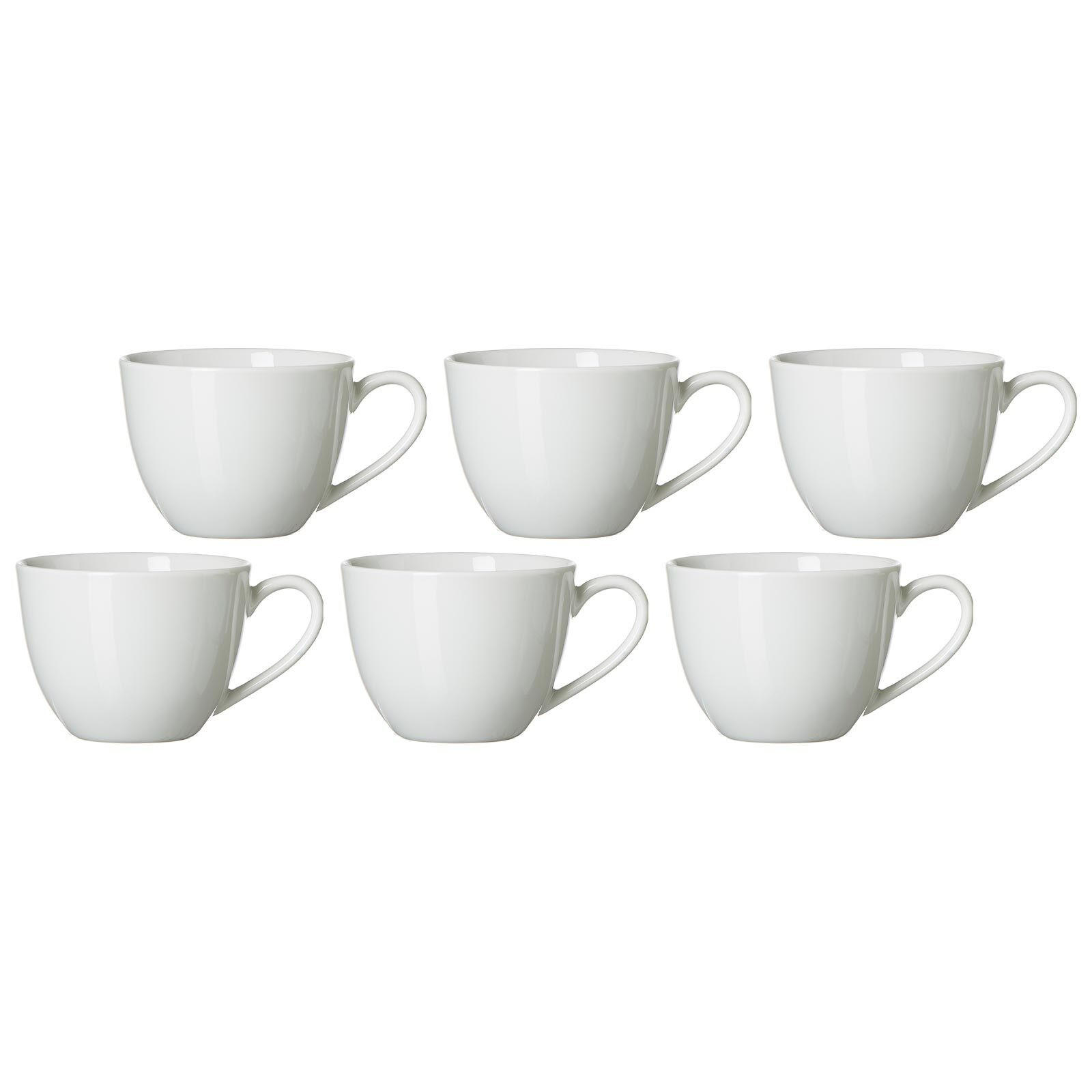 KAFFEETASSEN Bianco weiß 430 ml 6er Set - Weiß, Keramik (0.43L) - Ritzenhoff Breker