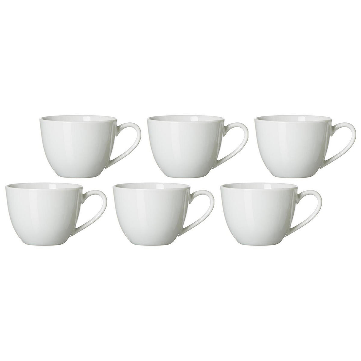 KAFFEETASSEN Bianco weiß 430 ml 6er Set - Weiß, Keramik (0.43L) - Ritzenhoff Breker
