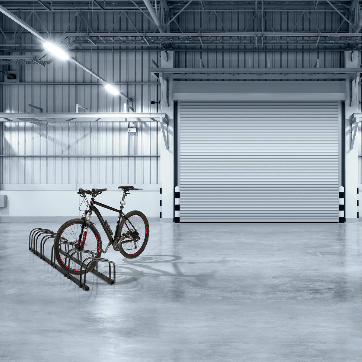 FAHRRADSTÄNDER Schwarz für 6 Fahrräder - Schwarz, Metall (163.5/27/33cm) - Relaxdays