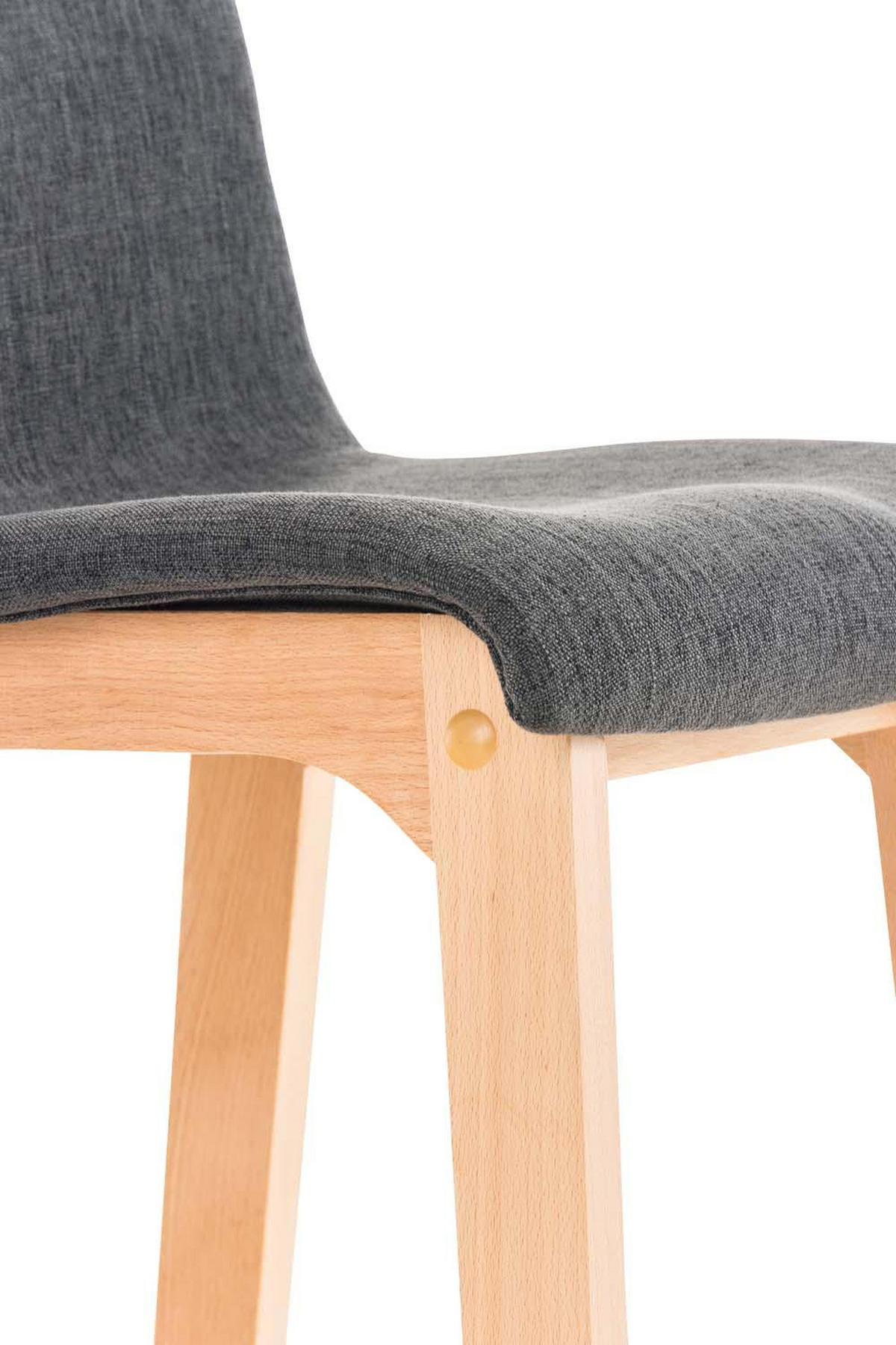 BARHOCKER Stoff dunkelgrau - Eukalyptusholzfarben/Dunkelgrau, Holz/Textil (41/101/46cm) - CLP